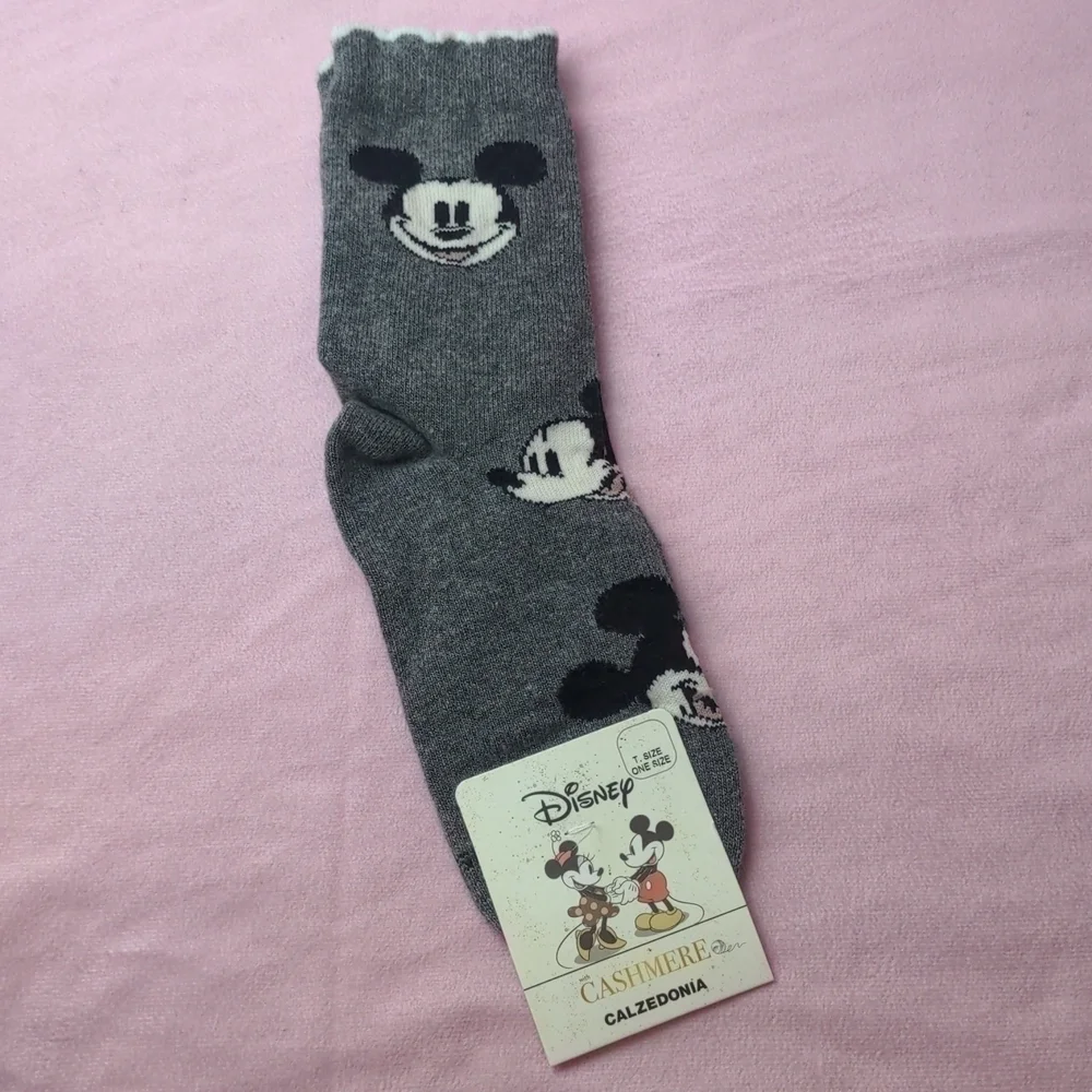 Calzedonia Disney Mickey Mouse Wool and Cashmere Gray Socks